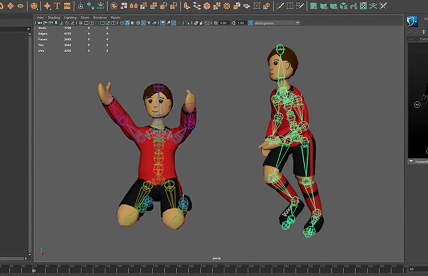 Animating the 3D character